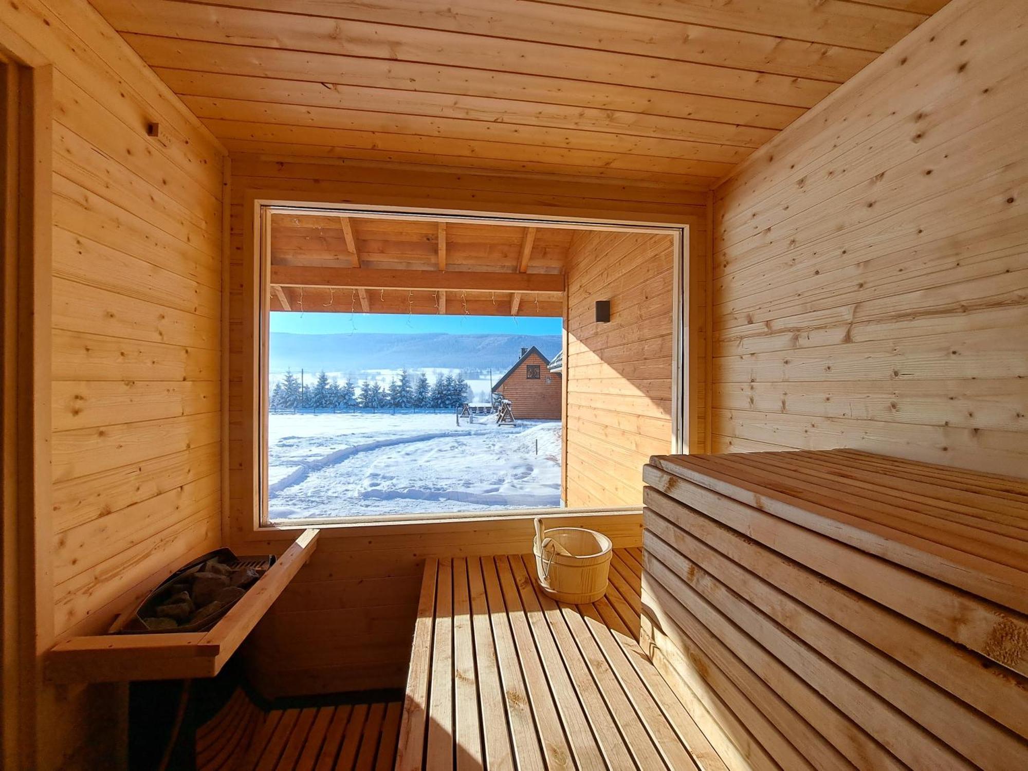 Osada Orlica Klimatyczne Domki Z Widokiem Na Gory I Termalnym Spa Sauna Jacuzzi 4 Km Od Zieleniec Ski Arena Lasowka Luaran gambar